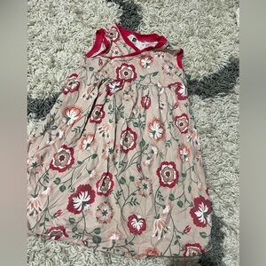 Tea Collection. size 5.  Girls' Sleeveless Floral Dress - Pink & Red